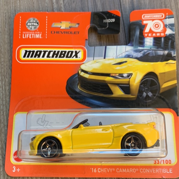 Matchbox Car 2016 Chevy Camaro Convertible 70 Years New Mattel Chevrolet MBX - Picture 5 of 5